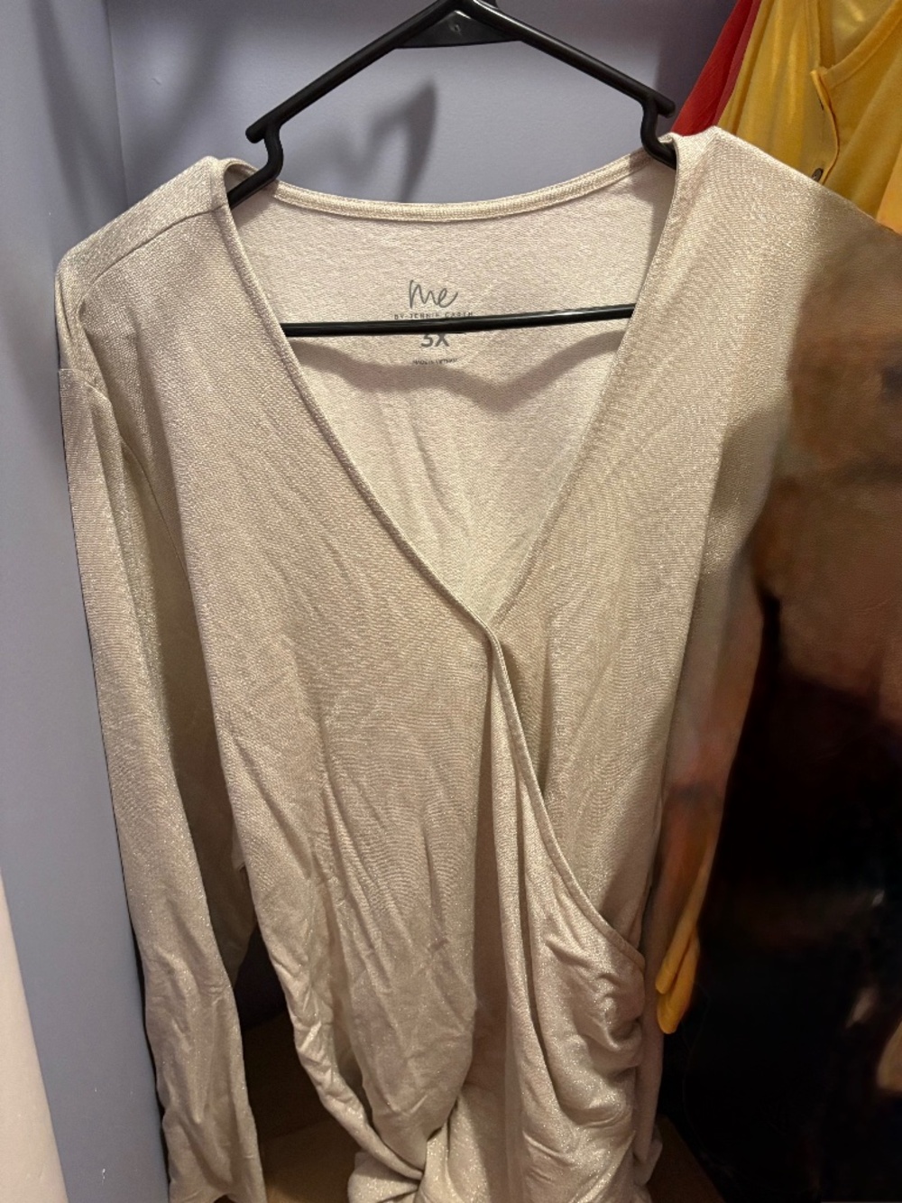 Silver Sweater With Wrap by ME By Jennie Garth